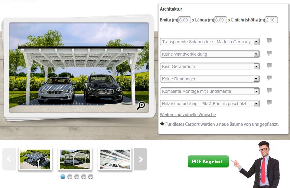 Solarcarport vom Carportwerk - Schnellangebot